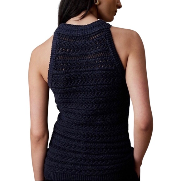 NWT Banana Republic Knit Sweater Tank Tamra Dark Navy Blue NEW - Picture 7 of 16